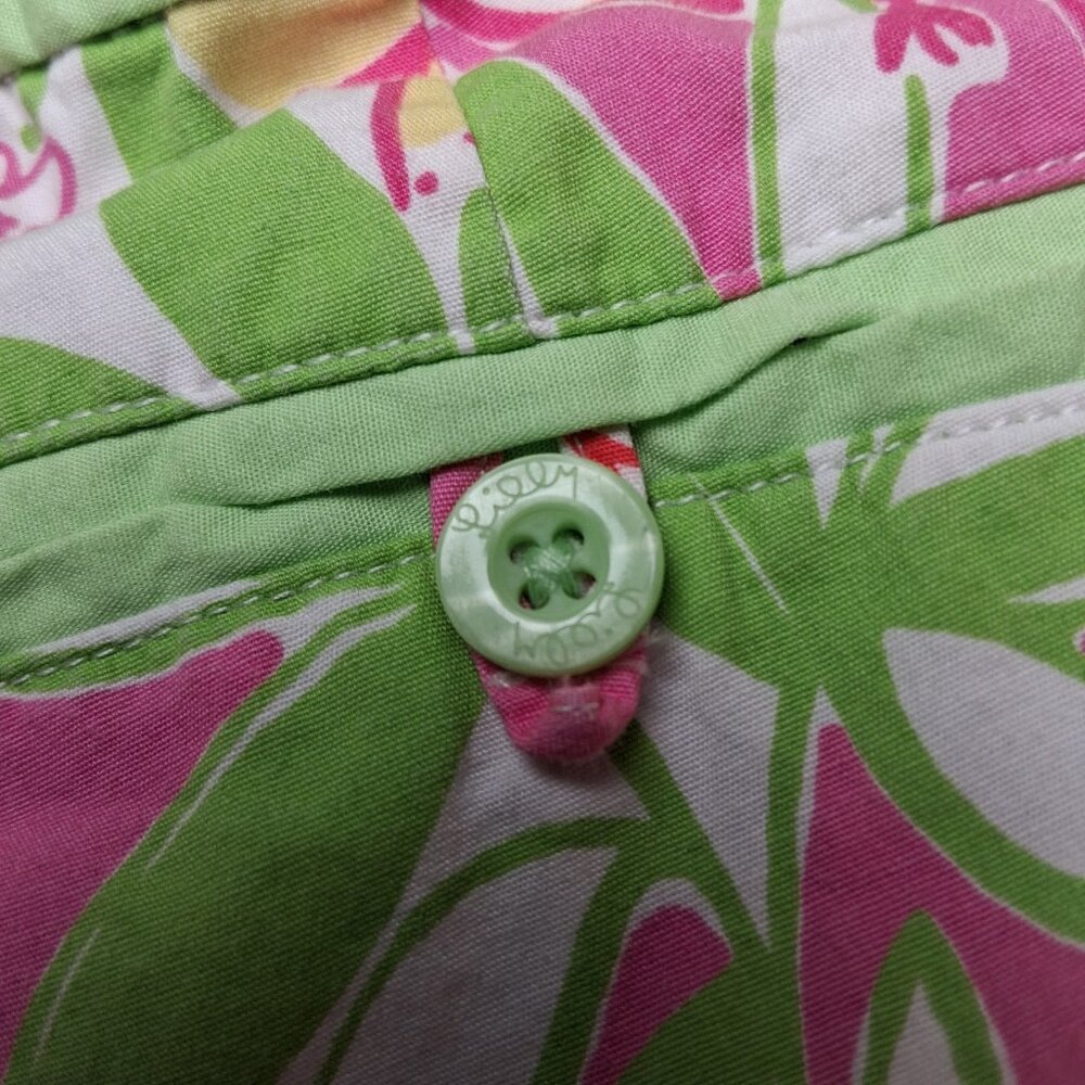 Lilly Pulitzer Shorts Girls 7 Garden Vista Pink Green Elephant Floral Beach - Picture 12 of 14